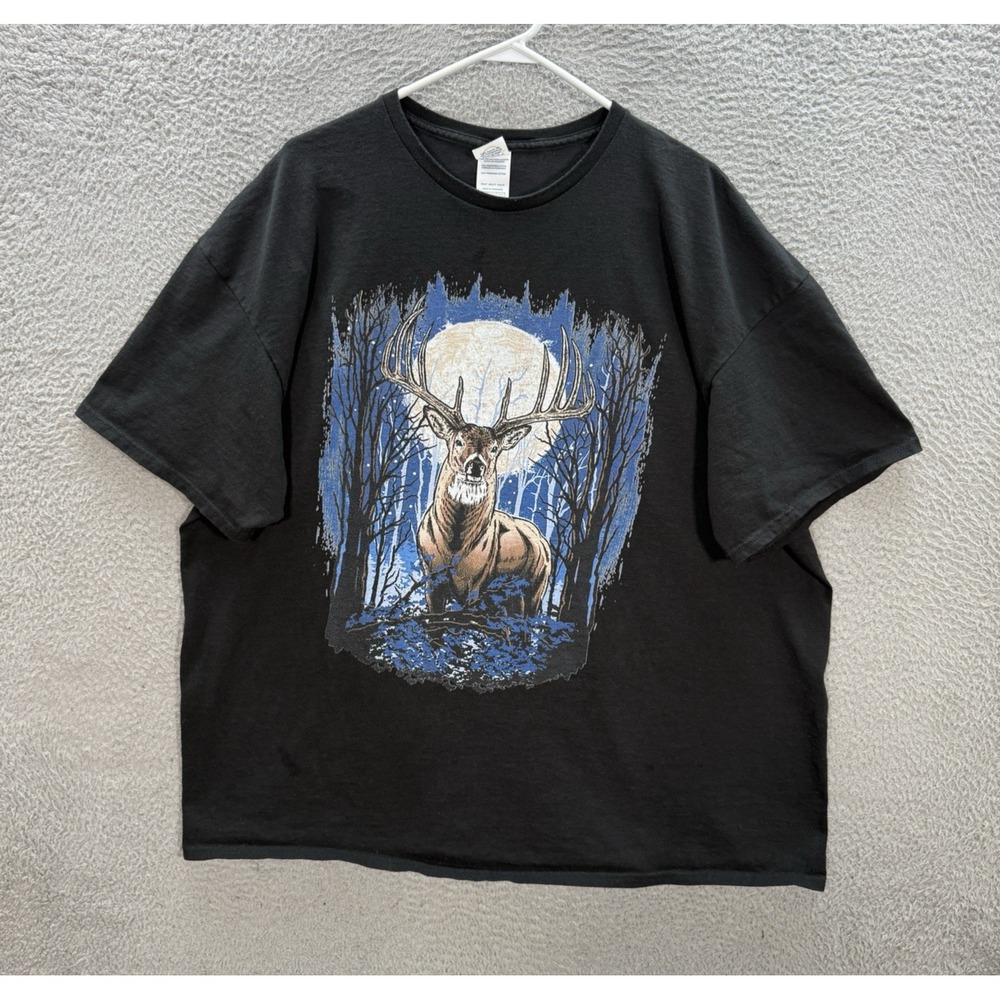Vintage Delta Shirt Adult 3XL XXXL Black Crewneck Nature Tee Grunge Deer Y2K